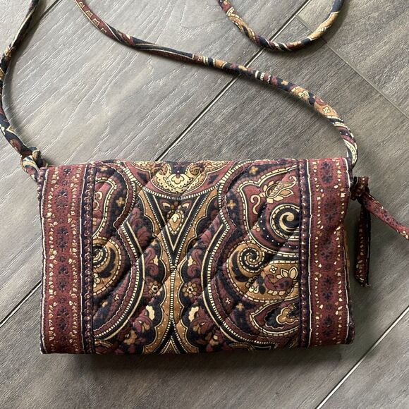 Vera Bradley Designs Colette Wallet Paisley Detachable Strap Retired Vintage - Picture 4 of 11